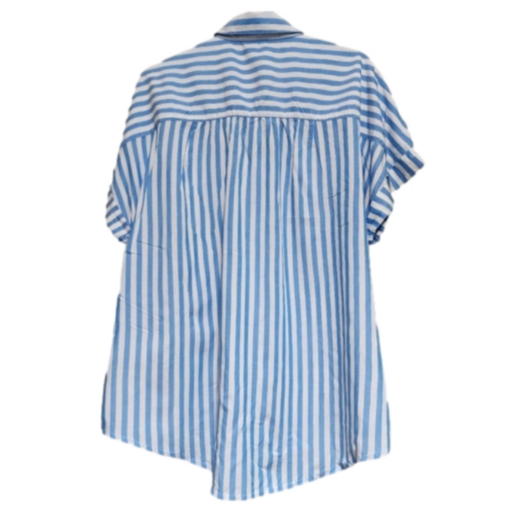 TOMMY HILFIGER Roll-Up Short Sleeve Oversize Shirt for Women - Picture 3 of 7
